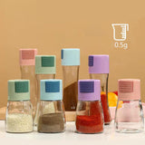 Maxbell 2pcs Push Type Seasoning Bottle Spice Jars Salt Shaker Storage Container
