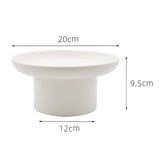 Maxbell 2x Round Stand Tray for Home Desktop Decor Large White +Small White