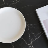 Maxbell 2x Round Stand Tray for Home Desktop Decor Large White +Small White
