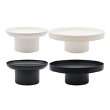Maxbell 2x Round Stand Tray for Home Desktop Decor Large White +Small White