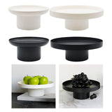 Maxbell 2x Round Stand Tray for Home Desktop Decor Large White +Small White