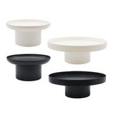 Maxbell 2x Round Stand Tray for Home Desktop Decor Large White +Small White