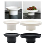 Maxbell 2x Round Stand Tray for Home Desktop Decor Large White +Small White