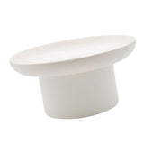 Maxbell 2x Round Stand Tray for Home Desktop Decor Large White +Small White