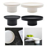 Maxbell 2x Round Stand Tray for Home Desktop Decor Large White +Small White