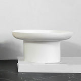 Maxbell 2x Round Stand Tray for Home Desktop Decor Large White +Small White