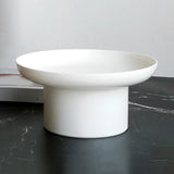 Maxbell 2x Round Stand Tray for Home Desktop Decor Large White +Small White