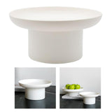 Maxbell 2x Round Stand Tray for Home Desktop Decor Large White +Small White