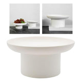 Maxbell 2x Round Stand Tray for Home Desktop Decor Large White +Small White