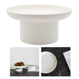 Maxbell 2x Round Stand Tray for Home Desktop Decor Large White +Small White