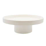 Maxbell 2x Round Stand Tray for Home Decor Large Black+Large White