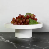 Maxbell 2x Round Stand Tray for Home Desktop Decor Large White +Small White