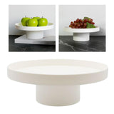 Maxbell 2x Round Stand Tray for Home Decor Large Black+Large White