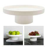 Maxbell 2x Round Stand Tray for Home Desktop Decor Large White +Small White