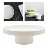 Maxbell 2x Round Stand Tray for Home Decor Large Black+Large White
