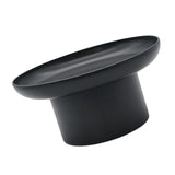 Maxbell 2x Household Round Stand Tray for Home Decor Large Black+Small Black