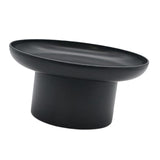 Maxbell 2x Household Round Stand Tray for Home Decor Large Black+Small Black