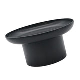 Maxbell 2x Household Round Stand Tray for Home Decor Large Black+Small Black
