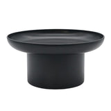 Maxbell 2x Household Round Stand Tray for Home Decor Large Black+Small Black