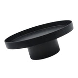 Maxbell 2x Round Stand Tray for Home Decor Large Black+Large White