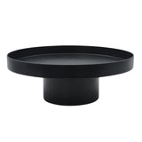 Maxbell 2x Round Stand Tray for Home Decor Large Black+Large White
