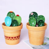 Maxbell 2x Creative Cactus Measuring Spoons in Flower Pot for Food Kitchen Gifts
