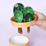 Maxbell 2x Creative Cactus Measuring Spoons in Flower Pot for Food Kitchen Gifts