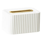 Maxbell Tissue Box Rounded Edge Tissue Dispenser for Dormitory Bathroom Organizer white gold