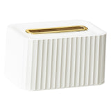 Maxbell Tissue Box Rounded Edge Tissue Dispenser for Dormitory Bathroom Organizer white gold