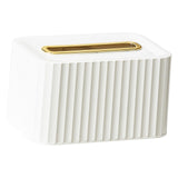 Maxbell Tissue Box Rounded Edge Tissue Dispenser for Dormitory Bathroom Organizer white gold