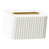 Maxbell Tissue Box Rounded Edge Tissue Dispenser for Dormitory Bathroom Organizer white gold