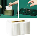 Maxbell Tissue Box Rounded Edge Tissue Dispenser for Dormitory Bathroom Organizer white gold