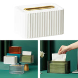 Maxbell Tissue Box Rounded Edge Tissue Dispenser for Dormitory Bathroom Organizer white gold