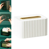 Maxbell Tissue Box Rounded Edge Tissue Dispenser for Dormitory Bathroom Organizer white gold