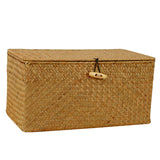 Storage Basket With Lid Woven Rattan Sundries Storage Box Wicker Basket S