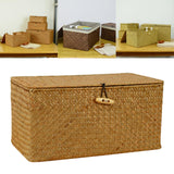 Storage Basket With Lid Woven Rattan Sundries Storage Box Wicker Basket S