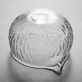 Maxbell 2x500ml Clear Textured Glass matcha bowl Cups With Pouring Spout