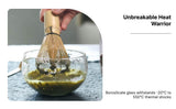 Maxbell 2x500ml Clear Textured Glass matcha bowl Cups With Pouring Spout