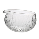 Maxbell 2x500ml Clear Textured Glass matcha bowl Cups With Pouring Spout