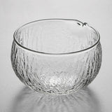 Maxbell 2x500ml Clear Textured Glass matcha bowl Cups With Pouring Spout