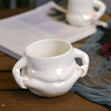Maxbell 2xCeramic Coffee Mug Water Cup Durable Housewarming Gift Cute for Home Wedding
