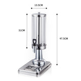 Maxbell 2xClear Beverage Dispenser Ice Cylinder with Faucet for lemon Juice