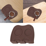 Maxbell Coffee Tamper Mat Counter Edge Holder for Kitchen Coffee Accessories Double Brown