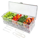 Maxbell 2xChilled Condiment Server Transparent Serving Bowls for Salad Outdoor Fruits
