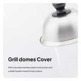 Maxbell 2xgrill domes Cover 6.30'' Griddle Cheese Melting Dome for Steaks steak Burgers