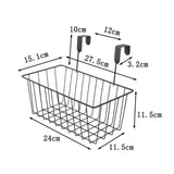 Maxbell 2xGrid Storage Baskets with Hooks over Cabinet Door Organizer Basket for RV Black