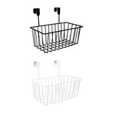 Maxbell 2xGrid Storage Baskets with Hooks over Cabinet Door Organizer Basket for RV Black