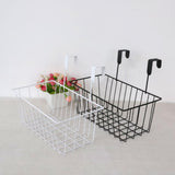 Maxbell 2xGrid Storage Baskets with Hooks over Cabinet Door Organizer Basket for RV Black