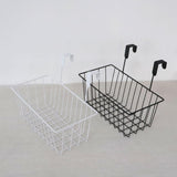 Maxbell 2xGrid Storage Baskets with Hooks over Cabinet Door Organizer Basket for RV Black