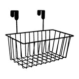 Maxbell 2xGrid Storage Baskets with Hooks over Cabinet Door Organizer Basket for RV Black